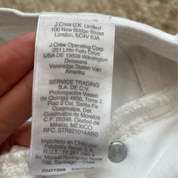 J. Crew 8”  Toothpick Jeans in White size 26 - Picture 11 of 11